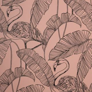 Wallpaper Flamingo Halus Merah Muda