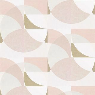 Wallpaper Emas Putih Geometris Blush Pink