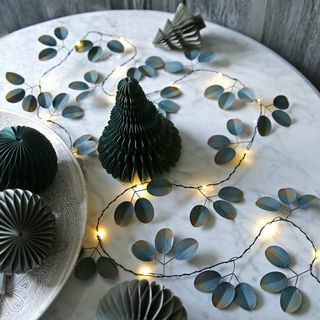 Natal Eucalyptus Daun Lampu LED Garland