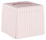 Flamingo Stripe Storage Ottoman