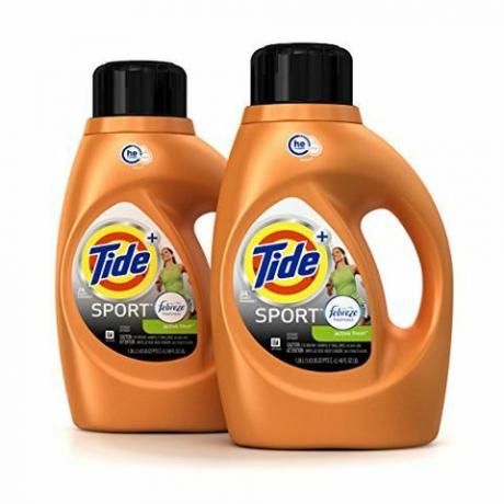 Tide Plus Febreze Sport Active Fresh Scent HE Turbo Clean Liquid Laundry Deterjen, 46 oz, 29 beban (Kemasan Mungkin Bervariasi)